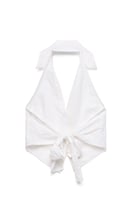 Neckholder-Top mit Stickerei