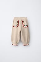 ZARA EMBROIDERED KNIT SAROUEL TROUSERS