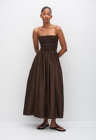 Matteau Shirred Bodice Dress - Chocolate, image 2 of 4
