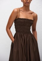 Matteau Shirred Bodice Dress - Chocolate, image 3 of 4