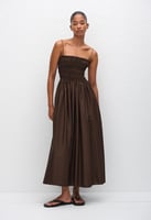Matteau Shirred Bodice Dress - Chocolate, image 4 of 4