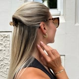 Élevé Waved Hoop Earrings, Gold Colour