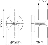 niuniaj Indoor Wall Light, 2 Bulbs, Up and Down Wall Light, Wall Lighting | E27
