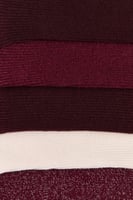 H&M 5er-Pack Gerippte Socken - Weinrot/Cremefarben, Bild 3 von 3