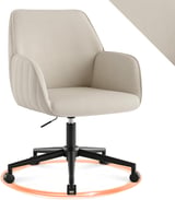 BERYTH Desk Chair, Office Chair, Home Office, Swivel Chair, Velvet Make-Up Chair with Armrests