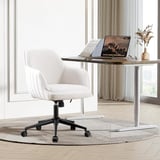 BERYTH Desk Chair, Office Chair, Home Office, Swivel Chair, Velvet Make-Up Chair with Armrests