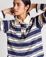 Balzac Paris Maria navy and ecru striped Polo, Bild 3 von 4