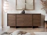 Mirjan24 Jundia K4D JA02 Chest of Drawers with 4 Doors (Baltic Storm) | Sideboard in Japandi style with distinctive wood grain