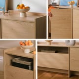 Mirjan24 Jundia K4D JA02 Chest of Drawers with 4 Doors (Baltic Storm) | Sideboard in Japandi style with distinctive wood grain