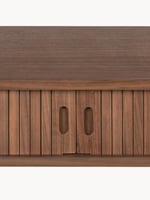 Holz-Konsole Barbier mit Rolltüren und geriffelter Front