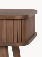 Holz-Konsole Barbier mit Rolltüren und geriffelter Front