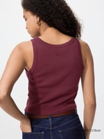 UNIQLO BH-Top (gerippt, cropped), Weinrot, image 3 of 4