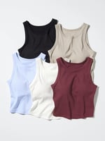 UNIQLO BH-Top (gerippt, cropped), Weinrot, image 4 of 4