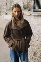 ZARA JACKE IN WILDLEDEROPTIK MIT GÜRTEL