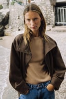ZARA JACKE IN WILDLEDEROPTIK MIT GÜRTEL