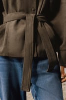 ZARA JACKE IN WILDLEDEROPTIK MIT GÜRTEL