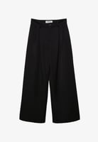Stradivarius WIDE LEG SMART WITH DARTS - Trousers - black