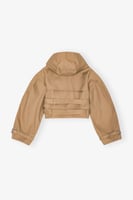 Kurze Jacke aus camel-farbener Bonded-Baumwolle