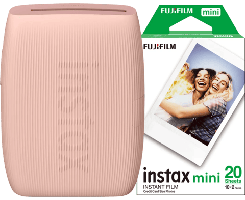 instax mini Link 3 Rose Pink + Fujifilm instax mini Colorfilm Glossy (20 Stück)