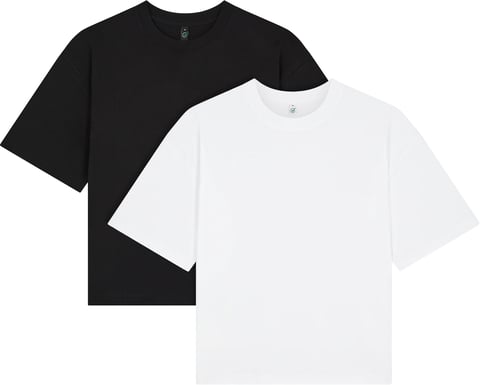 Organic Women's Heavy Boxy T-Shirt - 2er-Mix - black/white