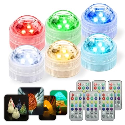 Mini Waterproof RGB LED Tea Lights with Remote Control for Bambu Lab KC020