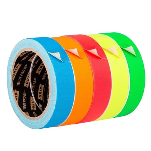 GRIP Eventbasics GT PRO Neon Tape 5er Set, 25 mm x 10 m je Rolle
