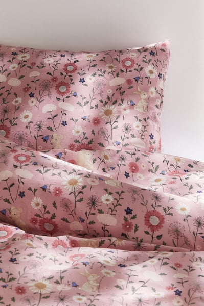 H&M Gemusterte Bettwäsche in Einzelbett-Größe - Hellrosa/Gemustert - Home All
