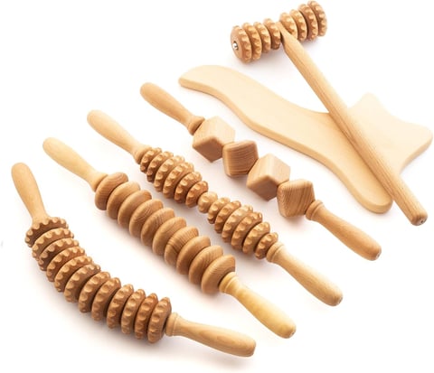 tuuli Accessories Maderotherapy Wooden Set Massager Roller Cellulite Lymphatic Drainage Device