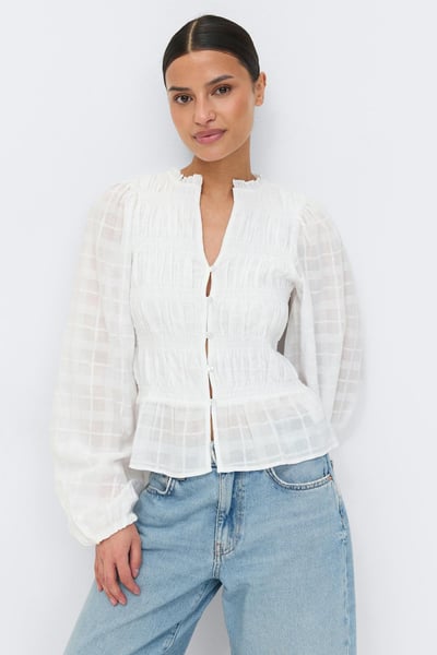 Gina Tricot Smock blouse - Weiß