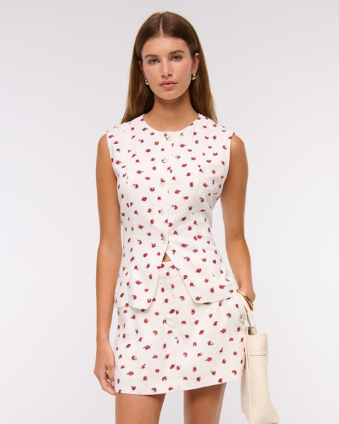 abercrombie & fitch Eleganter Mini-Skort aus einer Leinenmischung