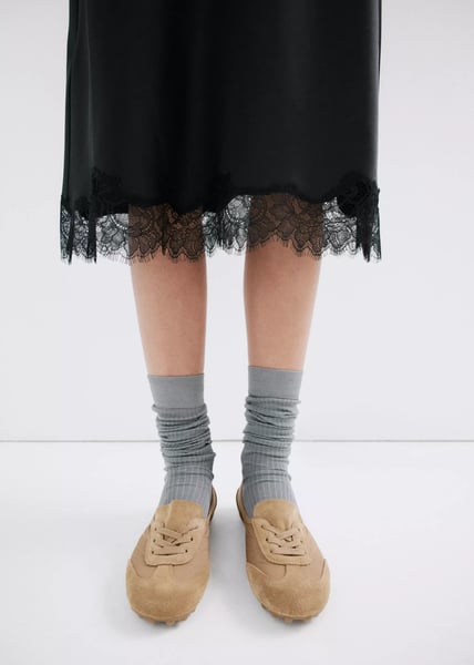 Kombinierte Sneaker aus Rauleder