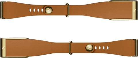 WHOOP MG LeatherLuxe Tapered Band Braun/Gold S/M