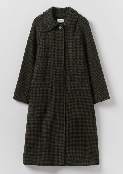 TOAST Frankie Check Wool Raglan Coat | Olive/Black