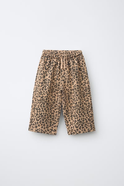 ZARA BALLOON PLUSH TROUSERS ANIMAL PRINT
