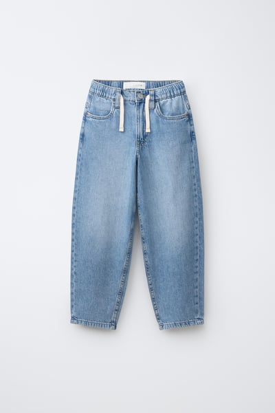 ZARA BAGGY BALLOON JEANS MIT KORDELZUG