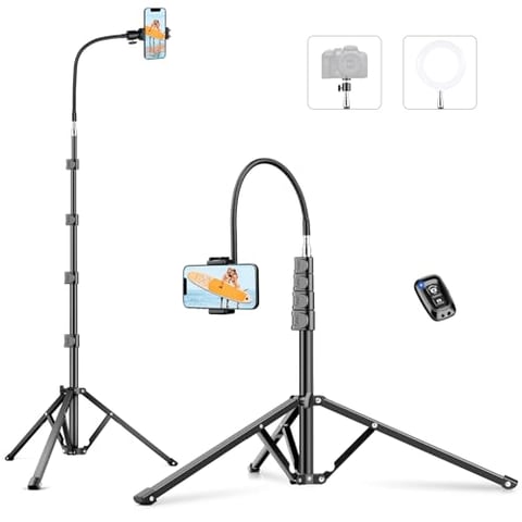 Victiv 224cm Hoch Handy Stativ, Schwerlast Flexibel Overhead Kamera Stativ
