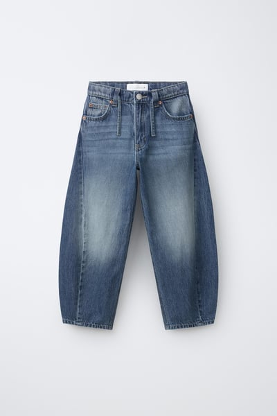 ZARA BARREL-JEANS MIT KORDELGÜRTEL