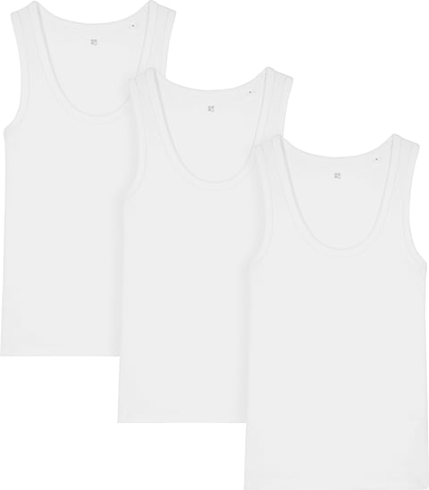 Fitted Tank-Top aus Bio-Baumwolle - 3er-Pack - white
