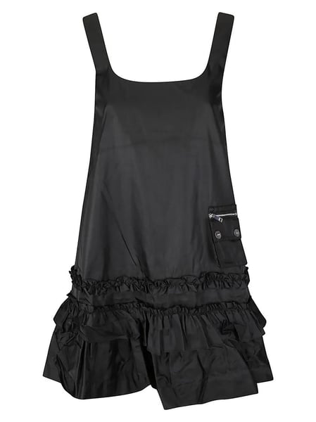 GANNI - Ruffled Mini Dress With U-Neckline