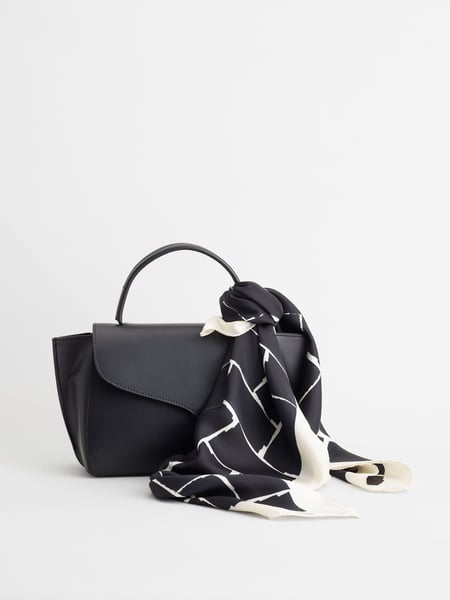 ATP Atelier Bellagio Black White Silk Scarf