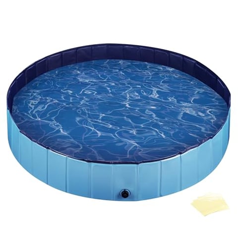 Fudajo Hundepool 160 x 30 cm rutschfestes Hundeplanschbecken, Hundeschwimmbad faltbar aus PVC, Hundebadewanne mit verstärkten Kanten, tragbarer Pool für Hunde
