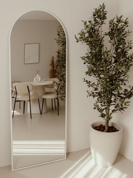 Studiomeen Großer Standspiegel Oval 180x70 Weiß