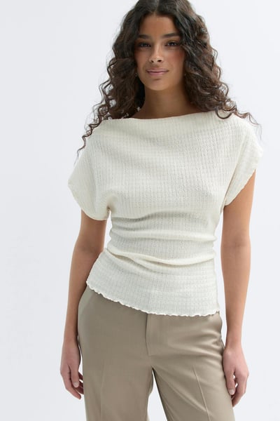Gina Tricot Lacing back top - Weiß
