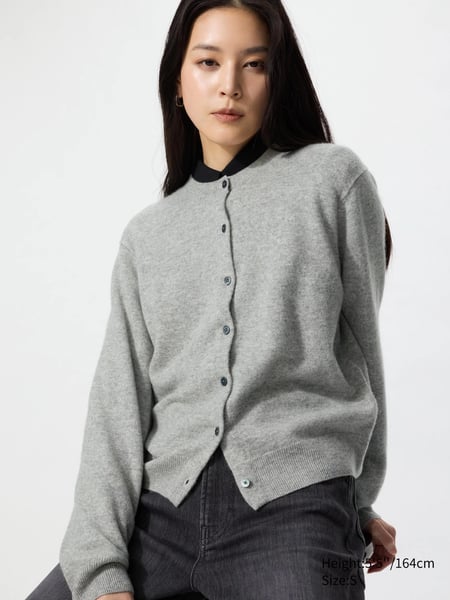 UNIQLO 100 % Kaschmir Strickjacke (Rundhals) für Damen
