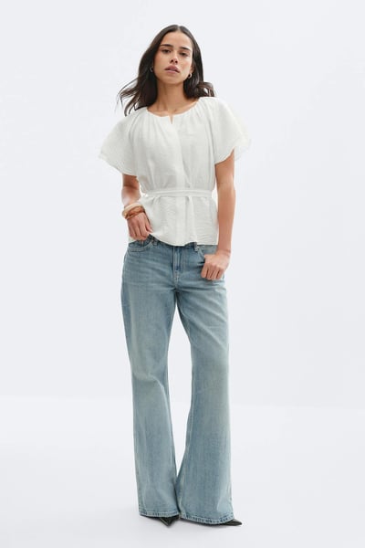 Gina Tricot Tie back blouse - Weiß