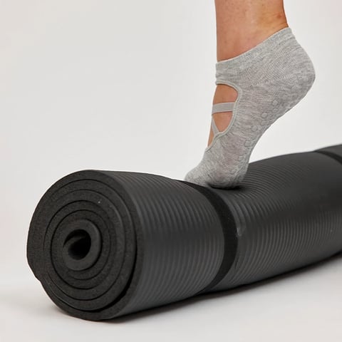 Snocks Pilates Socken mit Riemchen | Mix (Schwarz/Grau)