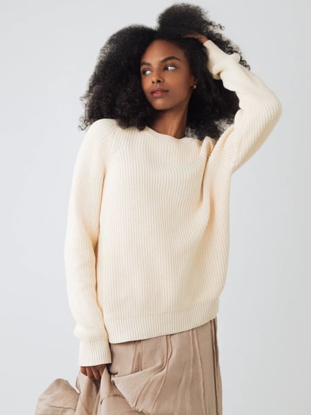 Honest Basics Grobstrick Pullover Damen - Ivory