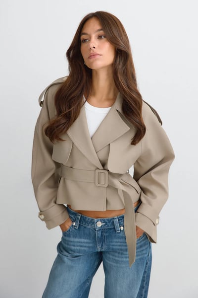 Gina Tricot Short belted trench coat