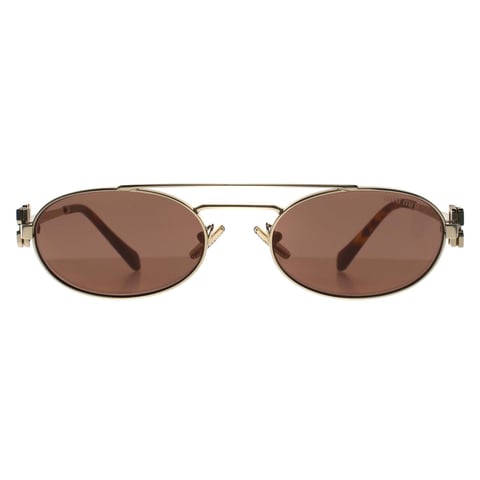 Miu Miu Oval Damen Blassgold Braun Silber MU 54ZS