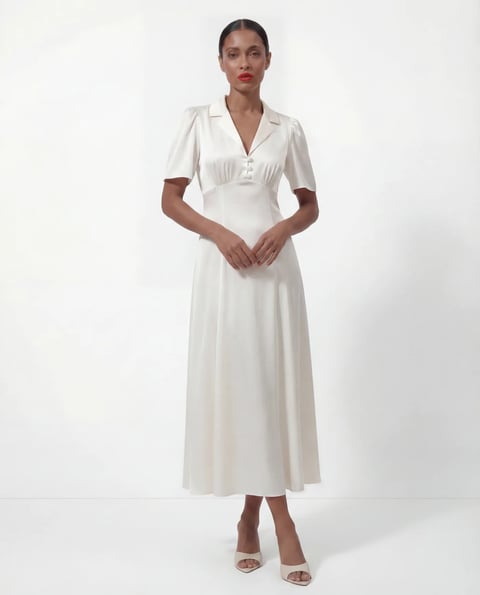 The Aurora Dress in Ivory White